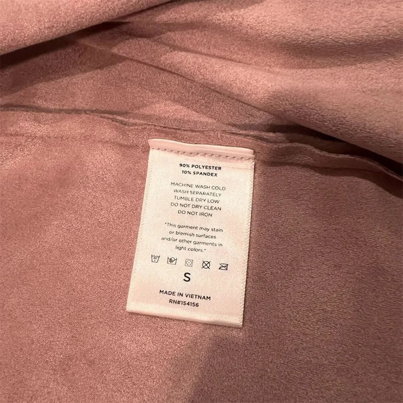 Mote Women's Drape Front Jacket Pink Size S Asymmetrical Zip Casual - Picture 6 of 9